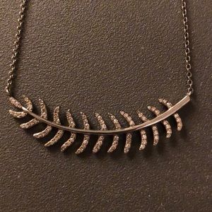 Champagne Diamond Feather Necklace by Nina Gilin